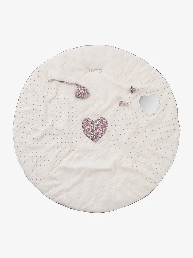Envie De Fraise Runde Baby Activity-Decke aus Musselin mit Liberty-Stoffdetails ENVIE DE FRAISE hell, Hellrosa, – Produktbild 3 von 3