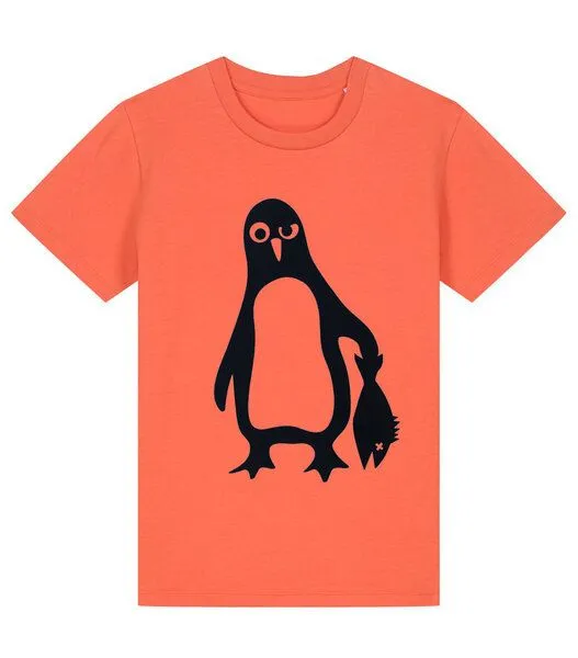 päfjes päfjes - Pinguin/ Penguin Paul - Fair Wear Bio Kinder T-Shirt, Orange, – Produktbild 1 von 3