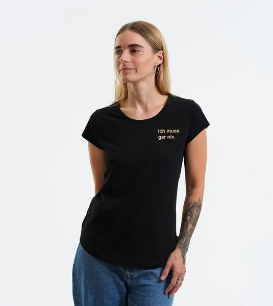 Gary Mash GARY MASH Shirt Asheville Ich muss gar nix. aus Bio-Baumwolle, Schwarz, – Produktbild 4 von 4