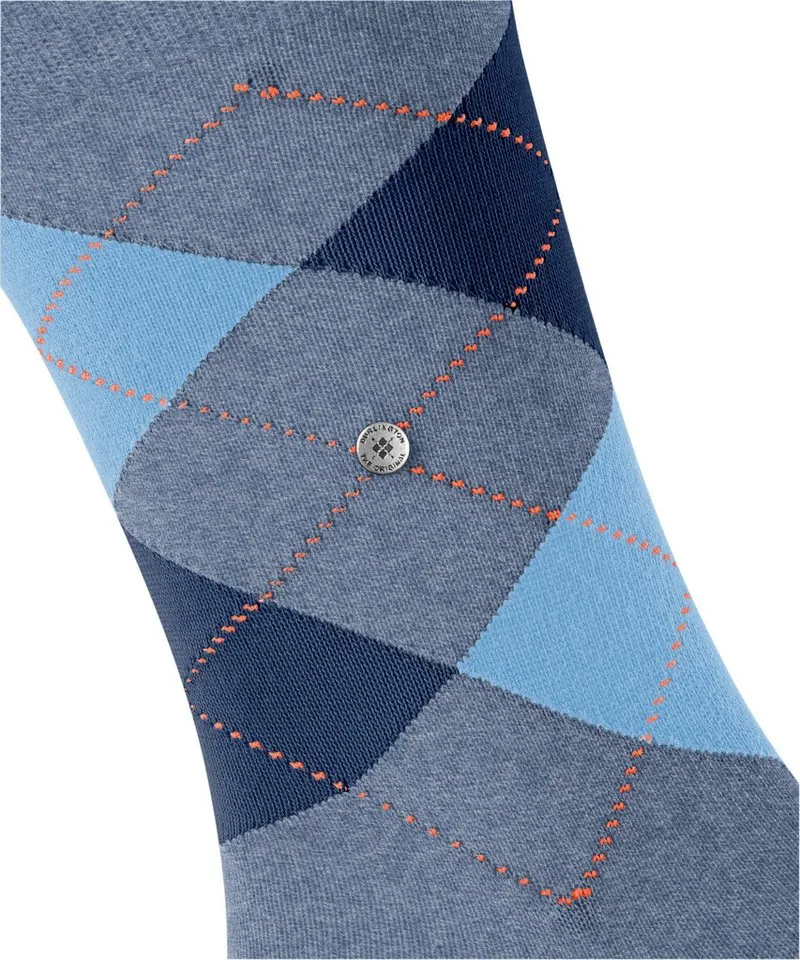 Burlington Burlington Socken King Einheitsgröße 40-46, Argyle-Muster, Burlington-Clip, Blau, – Produktbild 4 von 6