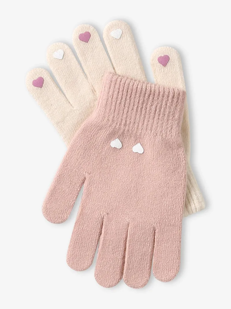 Vertbaudet 2er-Pack mitwachsende Mädchen Handschuhe, Beige meliert, – Produktbild 2 von 4