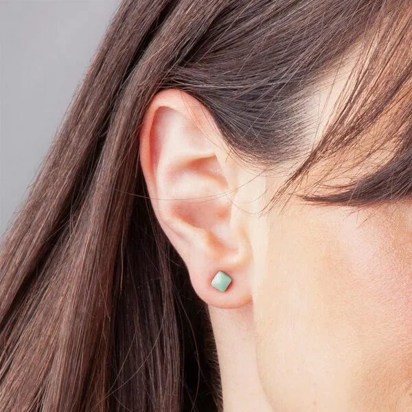 ALEXASCHA ALEXASCHA Geometrische Ohrstecker, Minzgrün (grün), – Produktbild 2 von 2