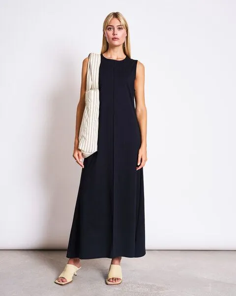 JAN N JUNE JAN N JUNE Ärmelloses Maxikleid CALIA aus Baumwolle, Schwarz, – Produktbild 1 von 3