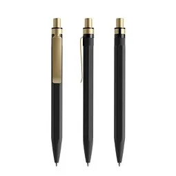 prodir prodir QS50 Soft Touch PRS Push Kugelschreiber, Black-Gold satin finish – Produktbild 1 von 1