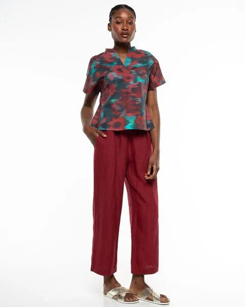 Alma & Lovis Alma & Lovis Lässige Leinen Hose im modern Italian-Look | Leinen Straight Pants, Rumba (rot), – Produktbild 2 von 4