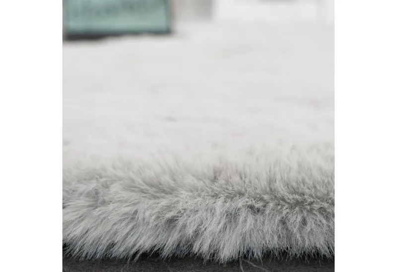 Consilio Concept Fellteppich Teppich Hasenfell Imitat HEAVEN Fell Hochflor rechteckig Höhe: 50 mm, Grau|silberfarben, – Produktbild 5 von 5