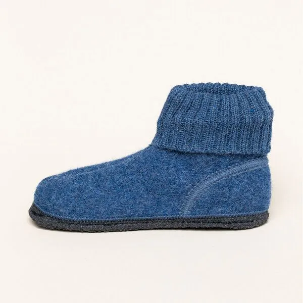 Kitz-Pichler Kitz-Pichler Hüttenschuh Ötz - Hausschuh für Damen & Herren aus 100% Schurwolle, Jeansblau, – Produktbild 4 von 4