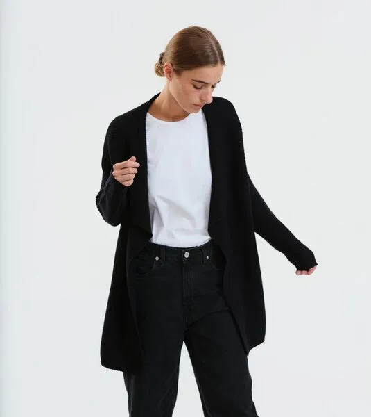 Gary Mash GARY MASH Cardigan Calgary aus Biobaumwolle, Schwarz, – Produktbild 2 von 4
