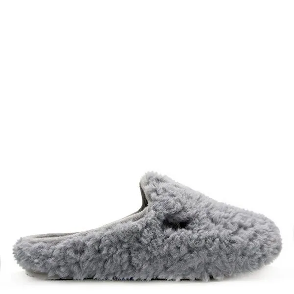 thies Hausschuh "thies ® Rec Fluffy Slipper" aus rec. PES, Grey (grau), – Produktbild 1 von 4