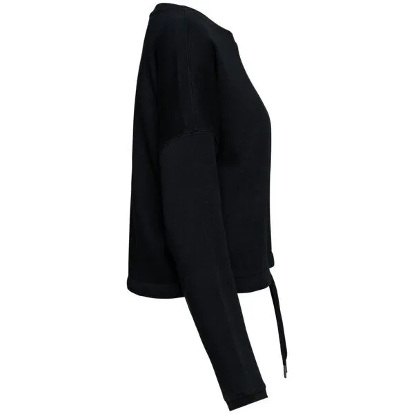 Greenspired Greenspired Umweltfreundliches cropped Oversize Damen Sweatshirt mit Rundhalsausschnitt 280g/m² XS- XL, Schwarz, – Produktbild 3 von 3