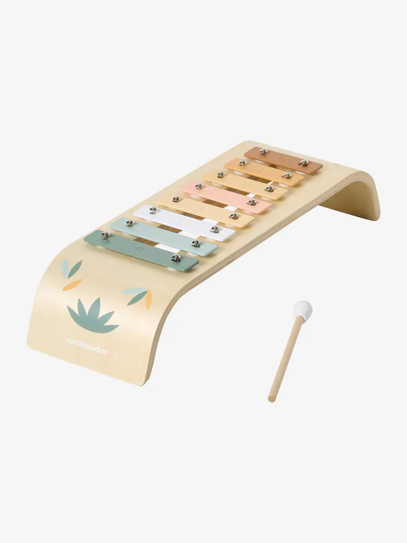Vertbaudet Kinder Xylophon Holz FSC® tansania, Graugrün/braun tansania, – Produktbild 2 von 3