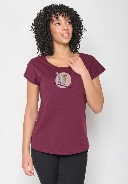GreenBomb GREENBOMB Animal Koernerfreund Cool - Sportliches T-Shirt aus Bio-Baumwolle / hochwertiger Print / GOTS / Fair & Vegan, Rot (samtener regen), – Produktbild 1 von 4