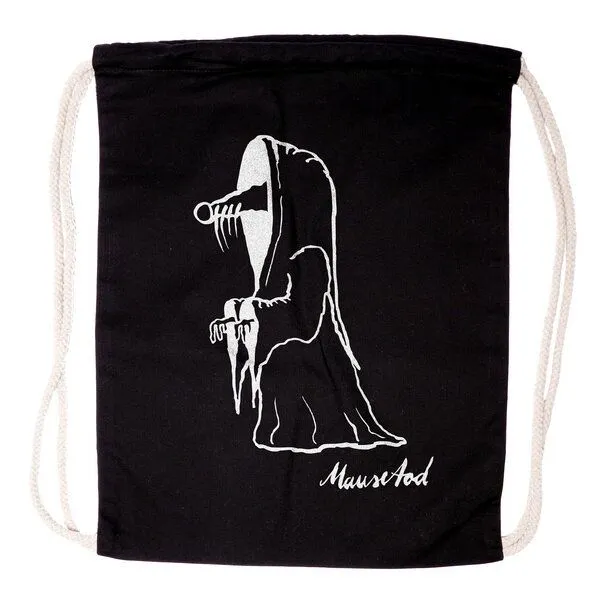 HANDGEDRUCKT HANDGEDRUCKT "Mausetod" Festival-Beutel, Schwarz, – Produktbild 1 von 3