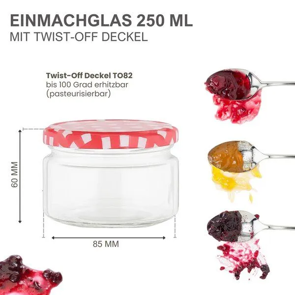 mikken mikken kleine Einmachgläser 250 ml mit Deckel TO82 – Produktbild 8 von 8