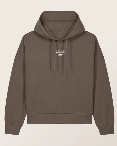 THE FACE OF ELEMENTS The Face of Elements Essential - Relaxed Boxy Fit Hoodie aus 100% Bio-Baumwolle, Mocha (braun), – Produktbild 4 von 4