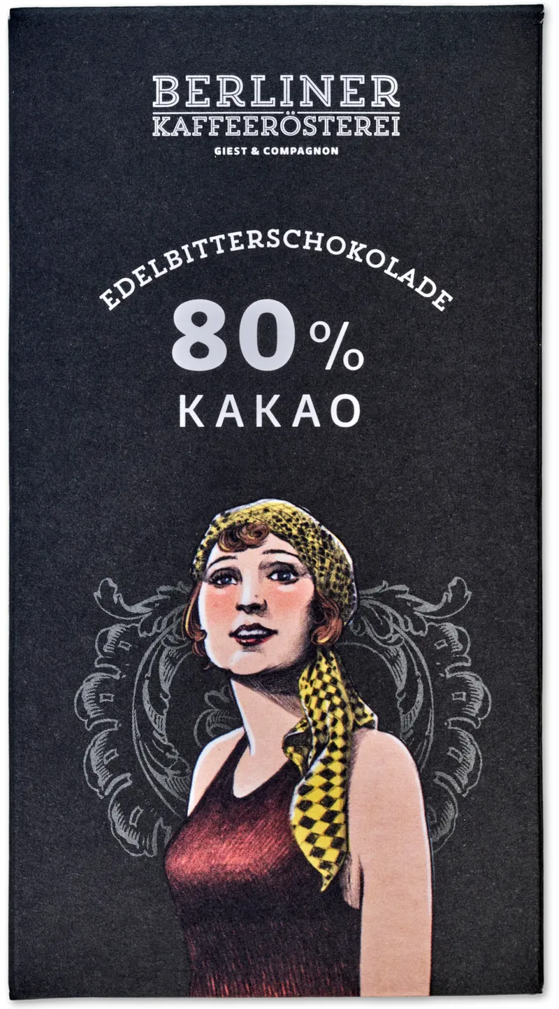 Berliner Kaffeerösterei Berliner Kaffeerösterei - Tafel - ClassicLine "Edelbitter" 80% 45 g – Produktbild 1 von 1