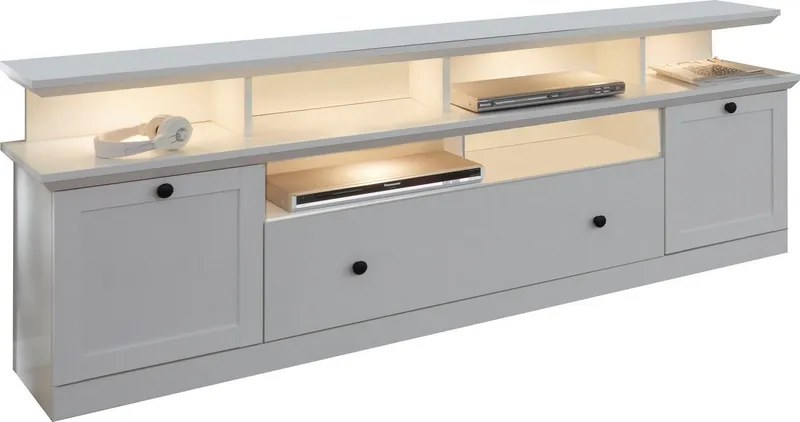 Home affaire Lowboard Örebro, Kommode, zeitloser Landhausstil, Beleuchtung optional, Weiß, – Produktbild 4 von 5