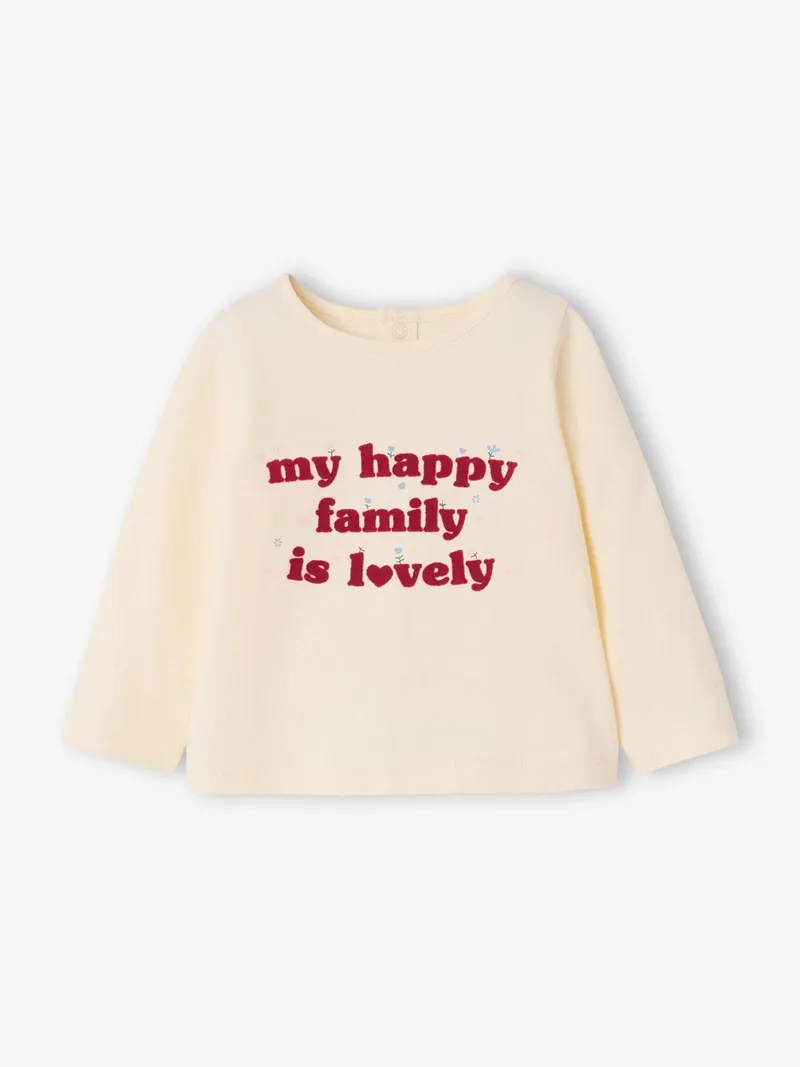 Vertbaudet Langarmshirt Baby Mädchen vanille, Vanille, – Produktbild 1 von 4