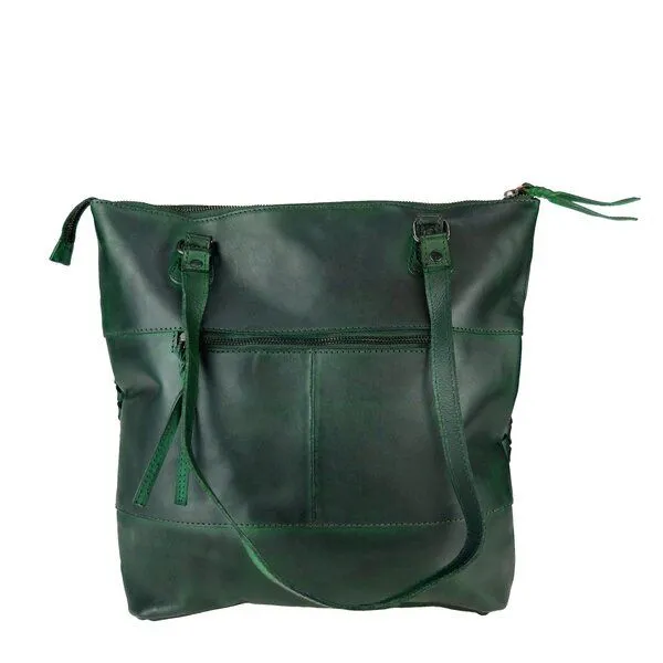 manbefair manbefair Shopper Göteborg Leder, Grün, – Produktbild 3 von 4