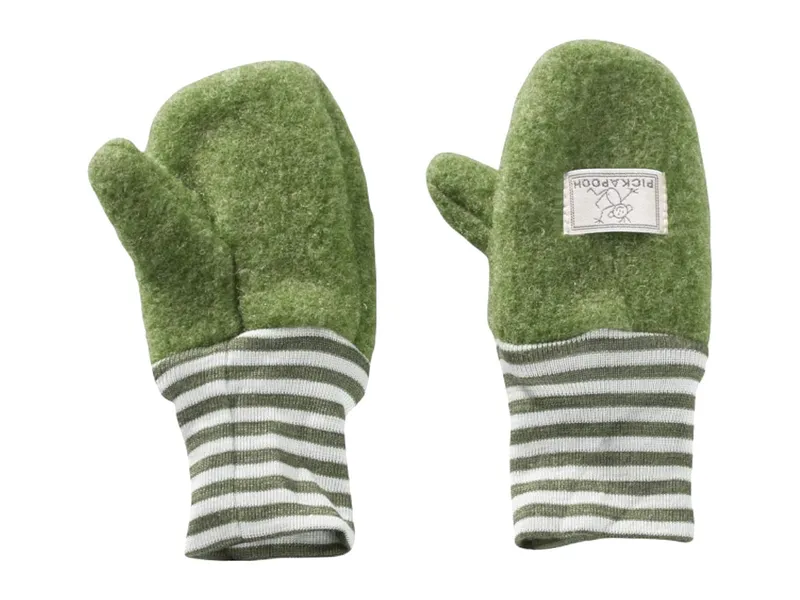 Pickapooh Pickapooh Kinder Fäustlinge Bio-Merinowolle Fleece moos (2 bis 4 Jahre), Grün, – Produktbild 1 von 2