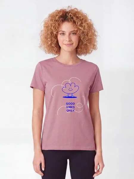 watapparel watapparel T-Shirt Frauen Good vibes only, Lilac dream, – Produktbild 2 von 2