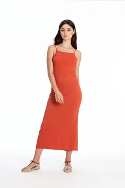 RAVENS VIEW IBIZA RAVENS VIEW IBIZA Damen vegan Kleid Farah Terracotta Orange – Produktbild 1 von 1