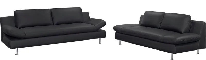 Places of Style Polstergarnitur Redding, (Set, 2-tlg), bestehend aus 2- und 3-Sitzer, Schwarz, – Produktbild 2 von 5