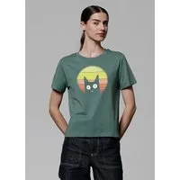 watapparel watapparel T-Shirt Frauen Sunset Cat, Green bay, – Produktbild 1 von 1