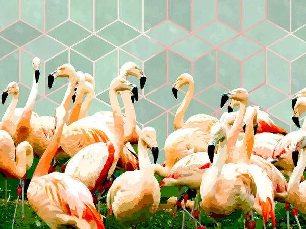 Photocircle Photocircle Poster / Leinwandbild - Flamingle Abstract Digital – Produktbild 2 von 4