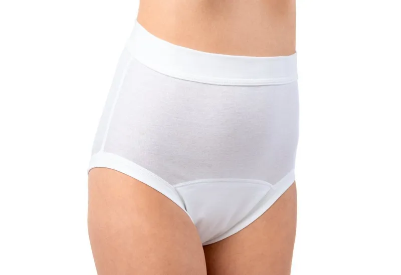 HERMKO Inkontinenzslip 1265 Inkontinenz Slip Bio-Baumwolle Weichbund Auslaufschutz bequem, Weiß, – Produktbild 1 von 4