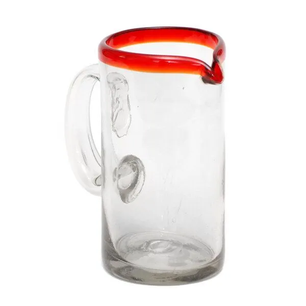 GLOBO Fair Trade GLOBO Fair Trade Krug Limonada aus Recyclingglas, mundgeblasen, Rot, – Produktbild 2 von 3