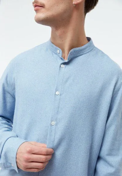 Givn Berlin Flanell Stehkragenhemd Modell: Wes, Light blue, – Produktbild 5 von 5