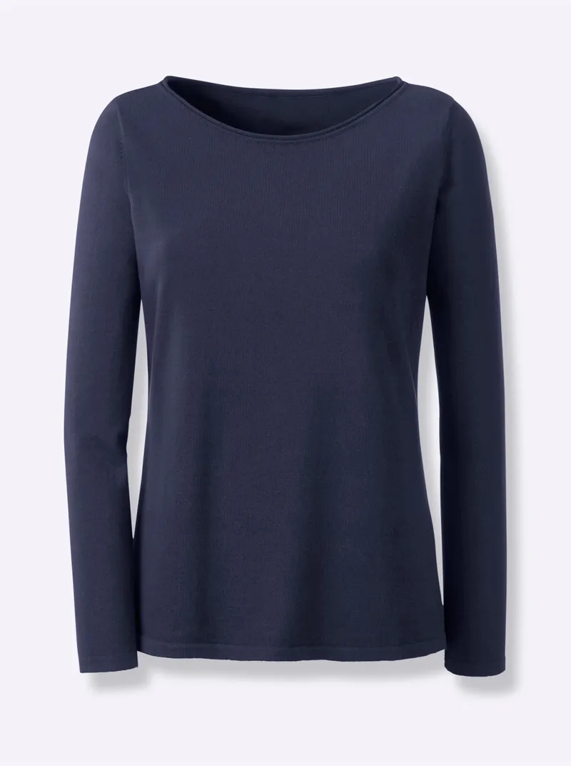 heine heine Baumwollpullover marine, Marine, – Produktbild 1 von 2
