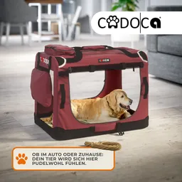 Casaria® Casaria Cadoca Tiertransportbox M 60x42x44cm dunkelrot – Produktbild 1 von 1