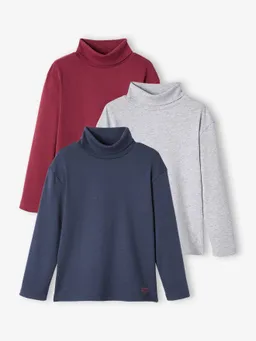 Vertbaudet 3er-Pack Jungen Langarm-Rollkragenshirts BASIC – Produktbild 1 von 1