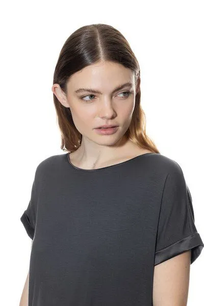 mey Mey Damen T-Shirt rundhals "Pure Chic" aus FSC-Modal, Thunder grey, – Produktbild 6 von 7