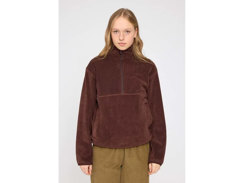 Mazine MAZINE Damen-Fleecejacke 'Half-Zip' mit Taschen, deep mahogany, Gr. XS – Produktbild 1 von 1