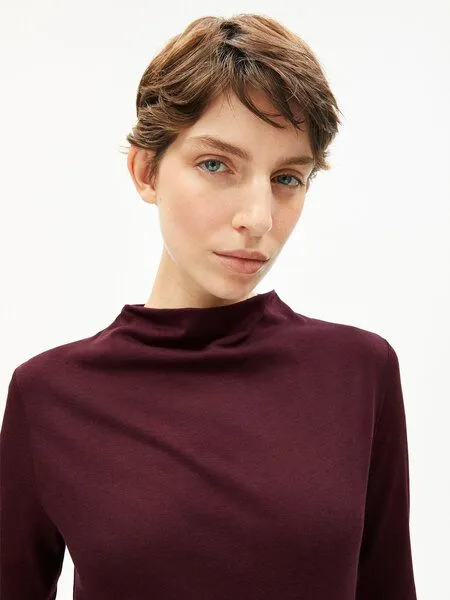ARMEDANGELS ARMEDANGELS Damen Longsleeve - Calunaa, Dark cranberry, – Produktbild 3 von 4