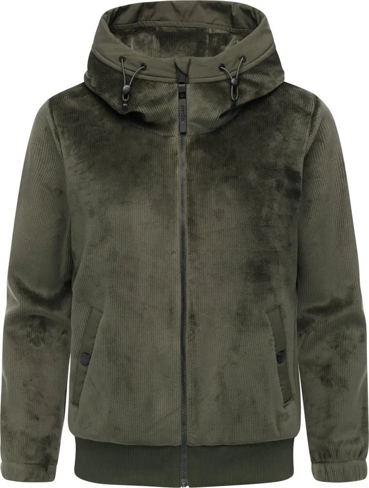 ragwear ragwear Fleecejacke Cousy Short Bonded Übergangsjacke mit kuscheligem Teddyfell-Innenfutter, Grün, – Produktbild 2 von 5