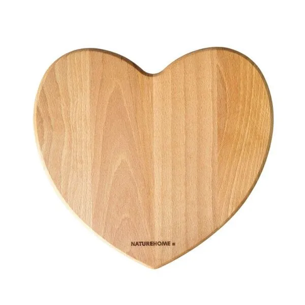 NATUREHOME NATUREHOME Schneidebrett Herz Buche 22,5x24x1,5cm – Produktbild 4 von 4