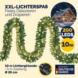 Casaria® Weihnachtsgirlande 10m In-/Outdoor – Produktbild 1 von 1