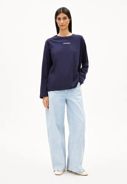 ARMEDANGELS ARMEDANGELS FIETAA DIFFERENCE Damen Longsleeve aus Bio-Baumwolle, Tinted navy, – Produktbild 4 von 4