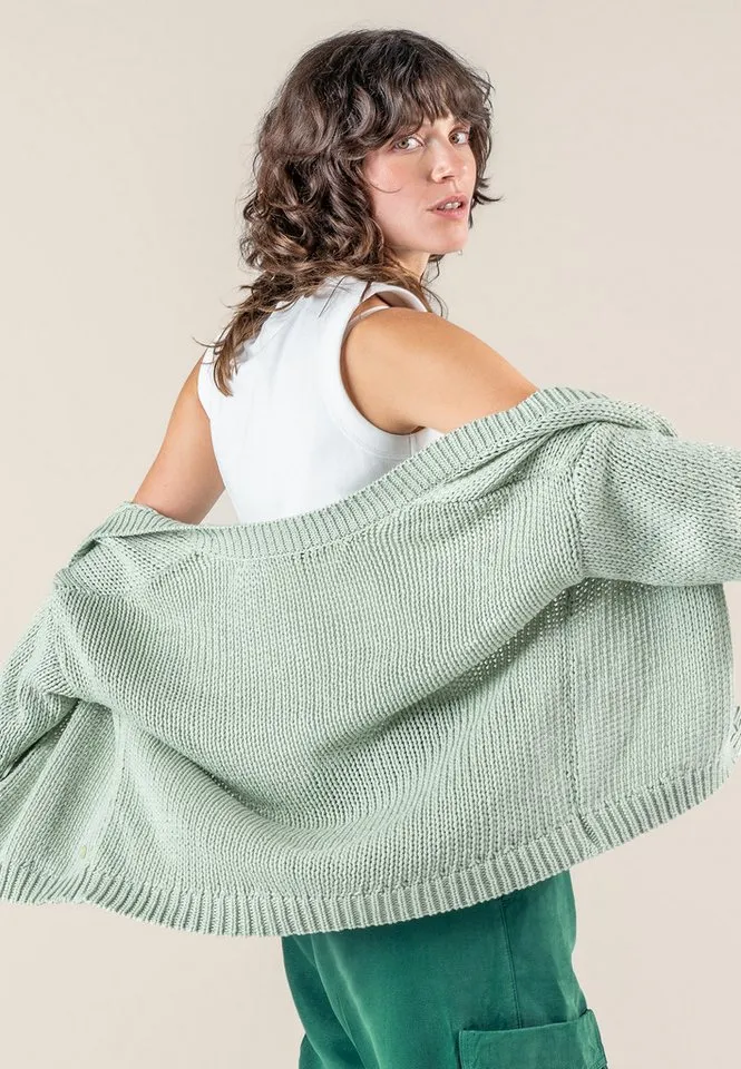 Living Crafts Living Crafts Strickjacke ROSANNA GOTS zertifiziert, Grün, – Produktbild 5 von 5