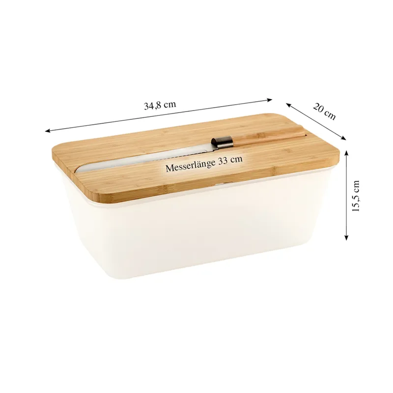 Kesper Brotbox mit Bambus-Schneidebrett und Messer, Transparent, – Produktbild 3 von 4