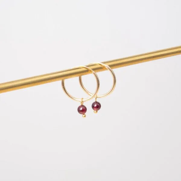 fejn jewelry fejn jewelry Creole 'gemstone hoop', Gold, – Produktbild 1 von 7