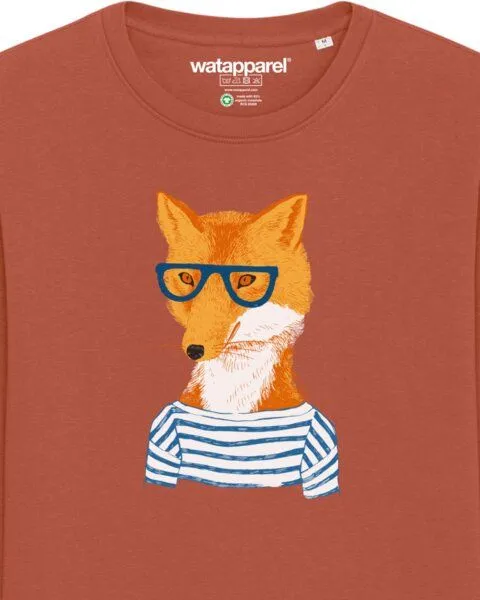 watapparel watapparel Sweatshirt Unisex Fuchs, Heritage brown, – Produktbild 3 von 4