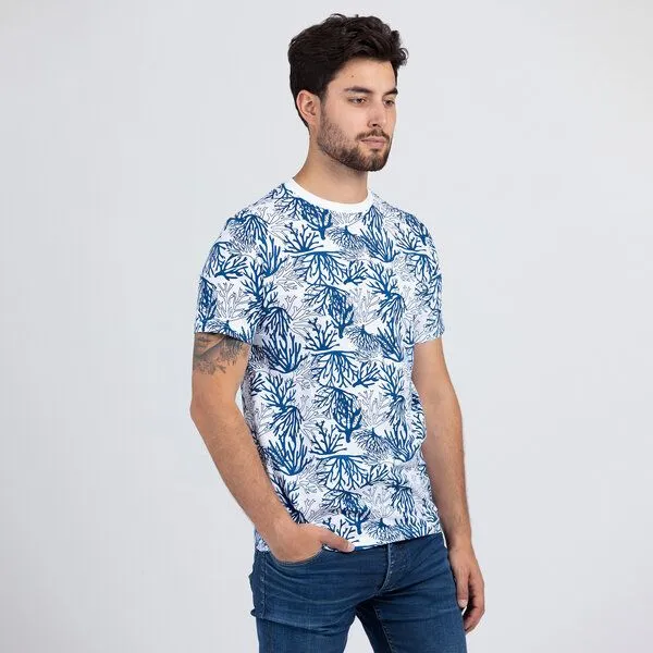 Lexi&Bö Lexi&Bö Koralle – T-Shirt für Herren mit Korallen-Allover-Print, Mehrfarbig, – Produktbild 1 von 4