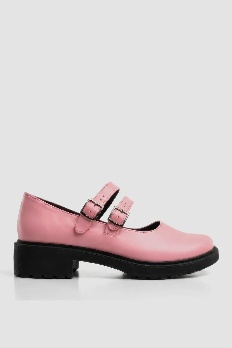 BOHEMA BOHEMA Damen vegan Ballerinas Mary Jane Zwilling Rosa, Hell-pink, – Produktbild 2 von 2
