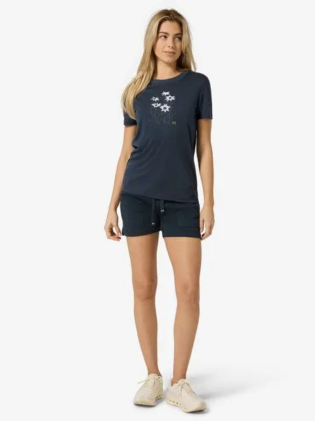 Super.Natural Super.Natural Merino T-Shirt W EDELWEISS BIO J TEE für Damen, Blueberry/various, – Produktbild 3 von 4
