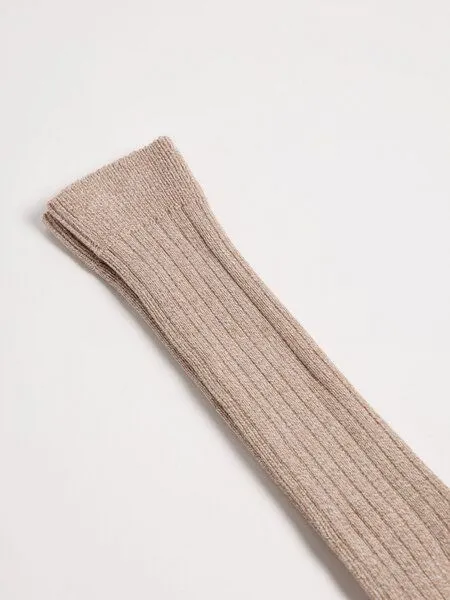 LANIUS LANIUS Kniestrümpfe aus Bio-Baumwolle, Rippe (braun-mocca-mouse-mouliné), – Produktbild 1 von 3